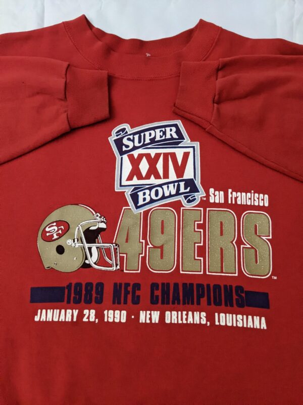 1989 San Francisco 49ers Super Bowl XXIV Sweatshirt - Men's XL - Image 2