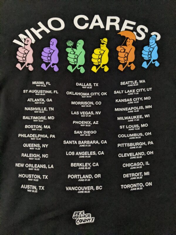 Rex Orange County 2022 Who Cares Tour Hoodie - Men's L