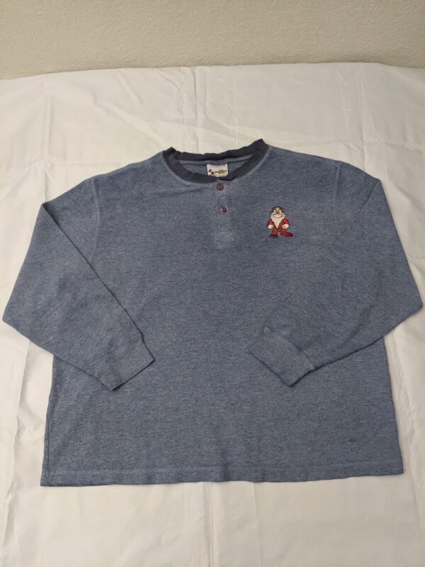 Vintage Disney Grumpy Henley Thermal Shirt - Men’s L