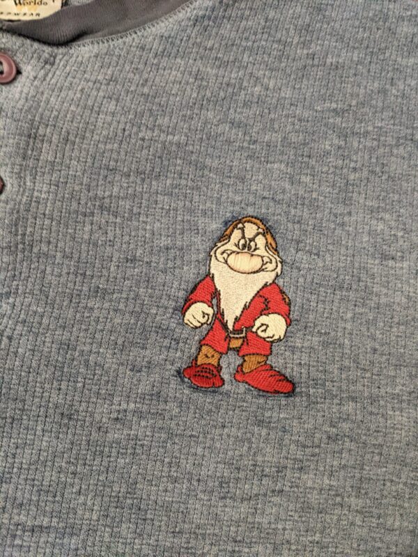 Vintage Disney Grumpy Henley Thermal Shirt - Men’s L