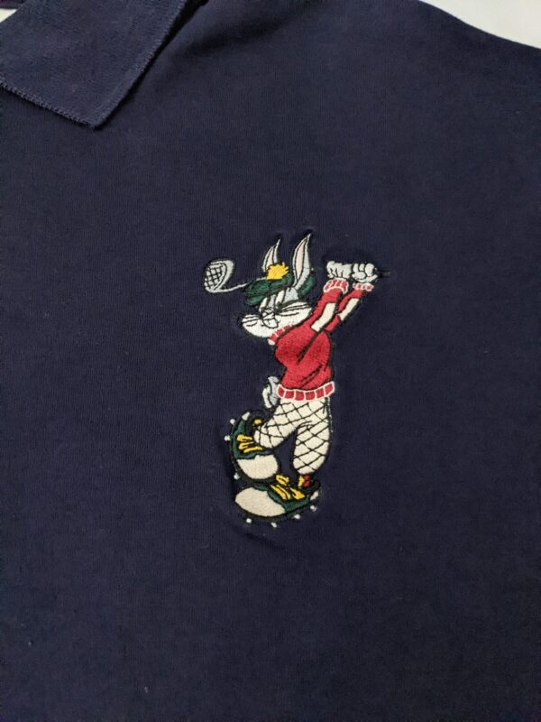 Vintage 1994 Acme Clothing Looney Tunes Bugs Bunny Embroidered Polo Golf Shirt - Men's M