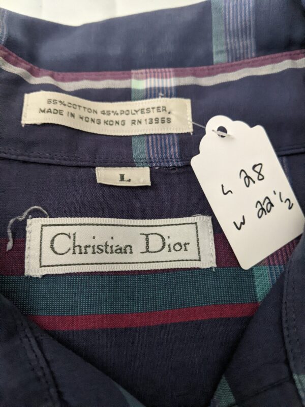 Vintage Christian Dior Plaid Button Up Shirt - Men's L