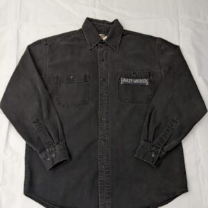 Vintage 90s Harley-Davidson Denim Button Up Shirt - Men's S