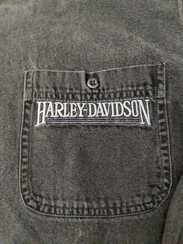 Vintage 90s Harley-Davidson Denim Button Up Shirt - Men's S