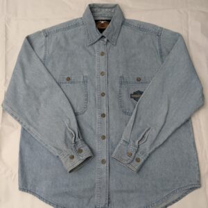 Vintage 90s Harley-Davidson Denim Button Up Shirt - Men's Large