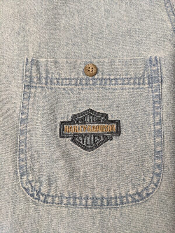 Vintage 90s Harley-Davidson Denim Button Up Shirt - Men's Large
