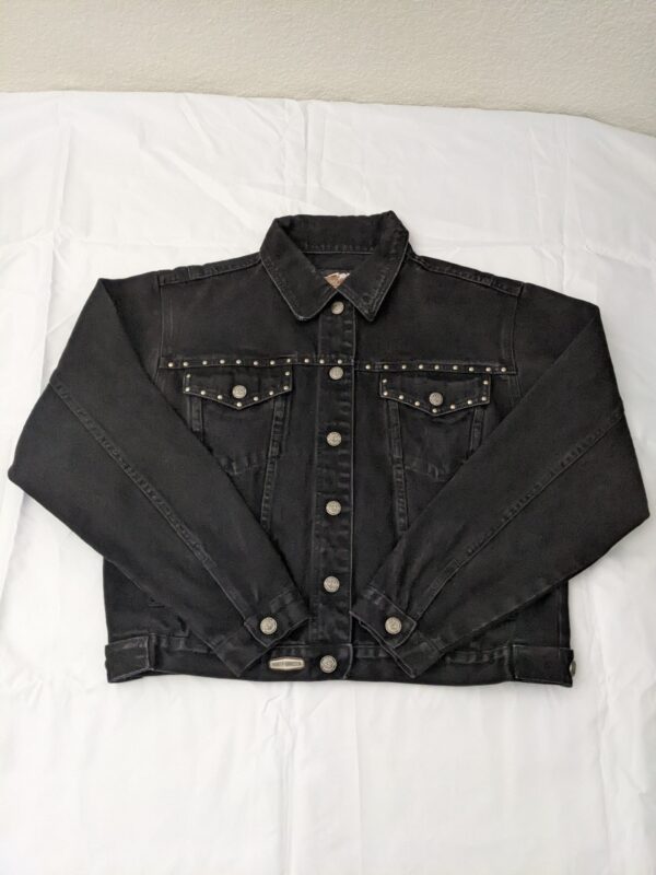 Vintage 90s Harley-Davidson Studded Denim Jacket - Women's L