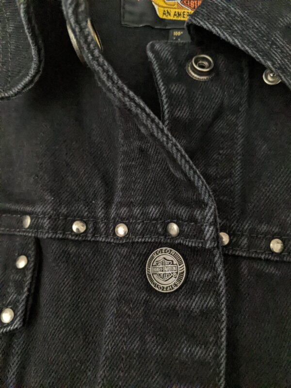 Vintage 90s Harley-Davidson Studded Denim Jacket - Women's L