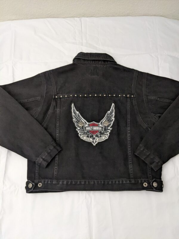 Vintage 90s Harley-Davidson Studded Denim Jacket - Women's L
