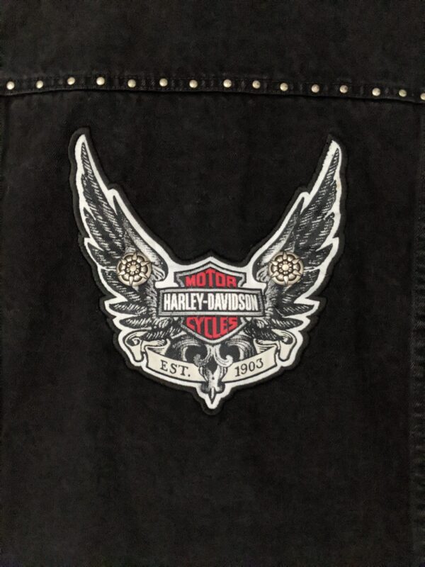 Vintage 90s Harley-Davidson Studded Denim Jacket - Women's L