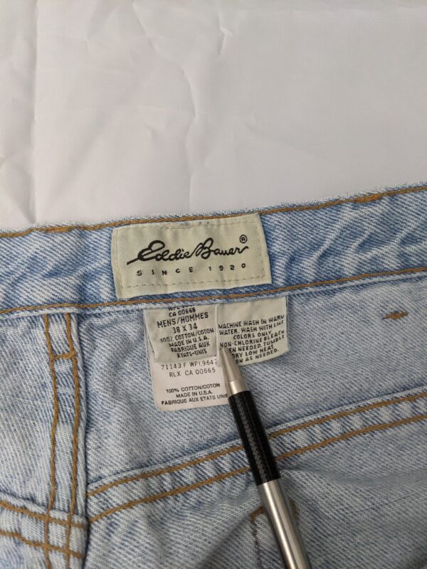 Vintage 90s USA made Eddie Bauer Light Wash Jeans - Men's 38x34 - Image 4